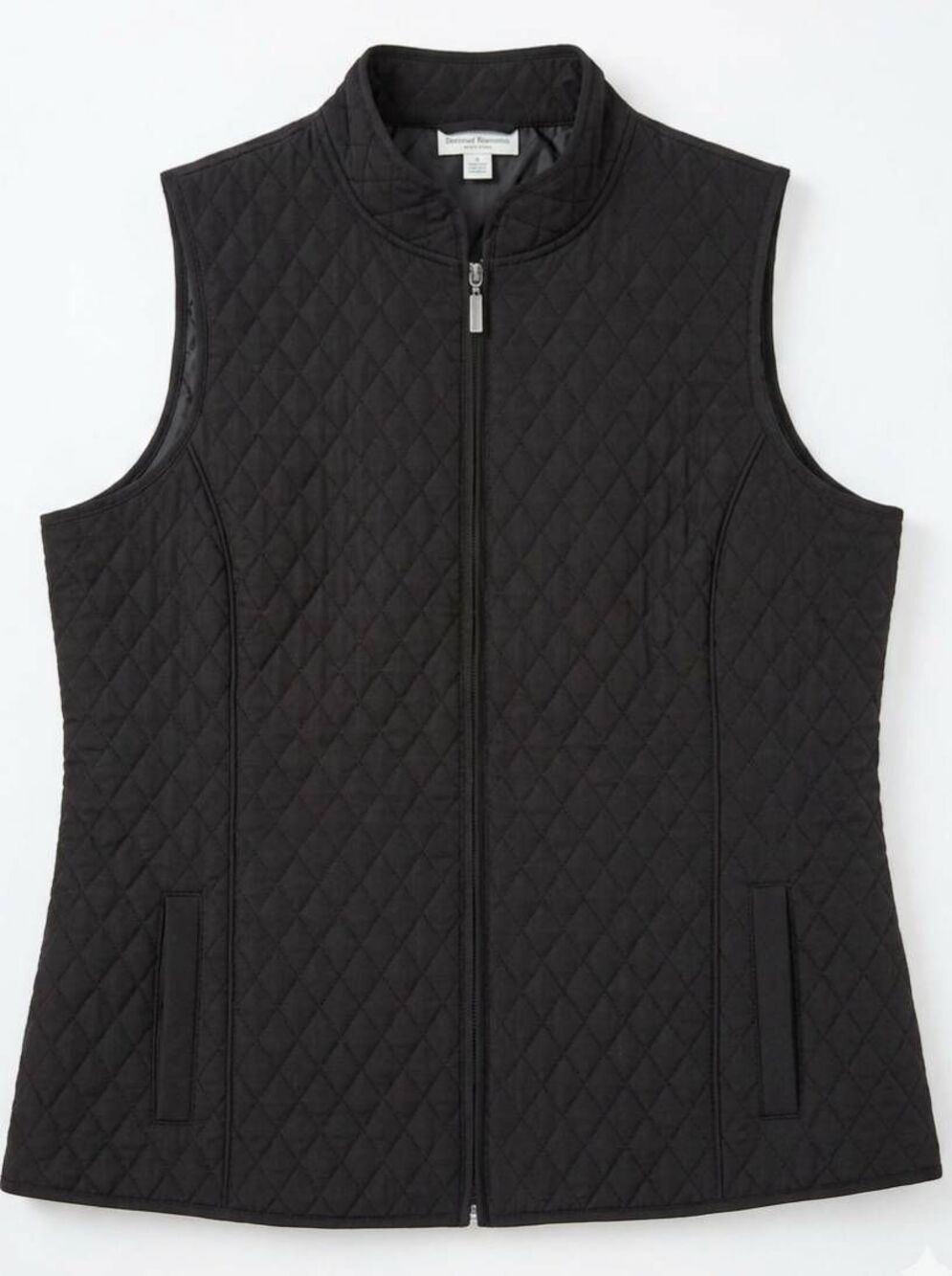 💛GNW Black Quilted Zipper Front Sleeveless Vest Jacket Large